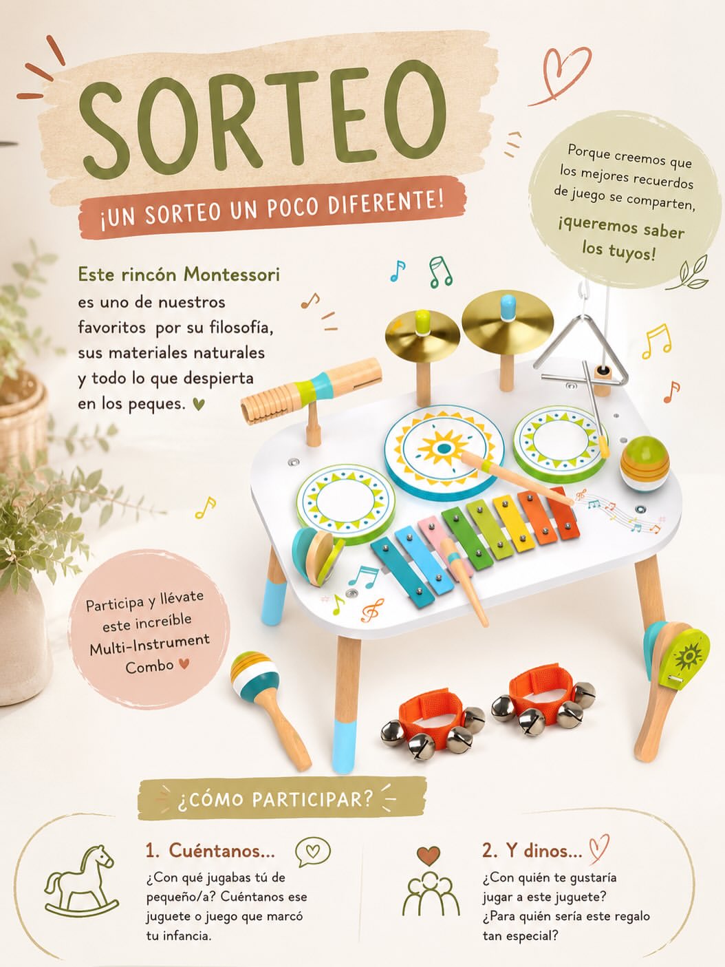 Imagen de 🎁 SORTEO MONTESSORI 🎶🌿

Este rincón de juguetes Mo