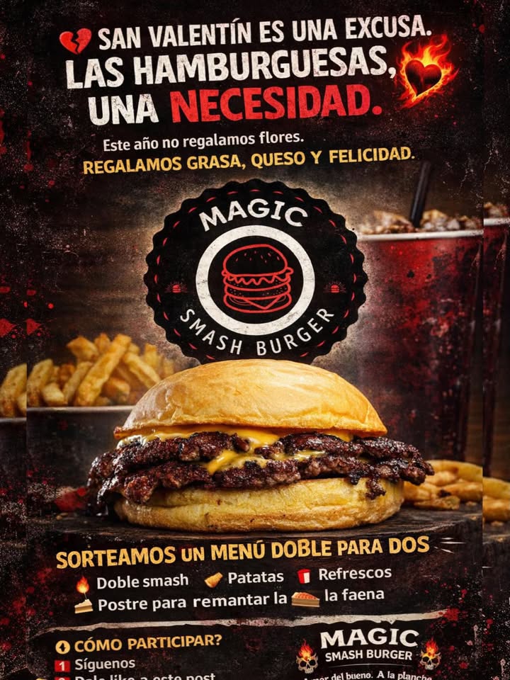 Imagen de ❤️🍔 ¡SORTEO SAN VALENTÍN! 🍔❤️

Aquí no rega