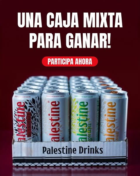 Imagen de SORTEO: una caja de 24 latas de Palestine Drinks.

Para part