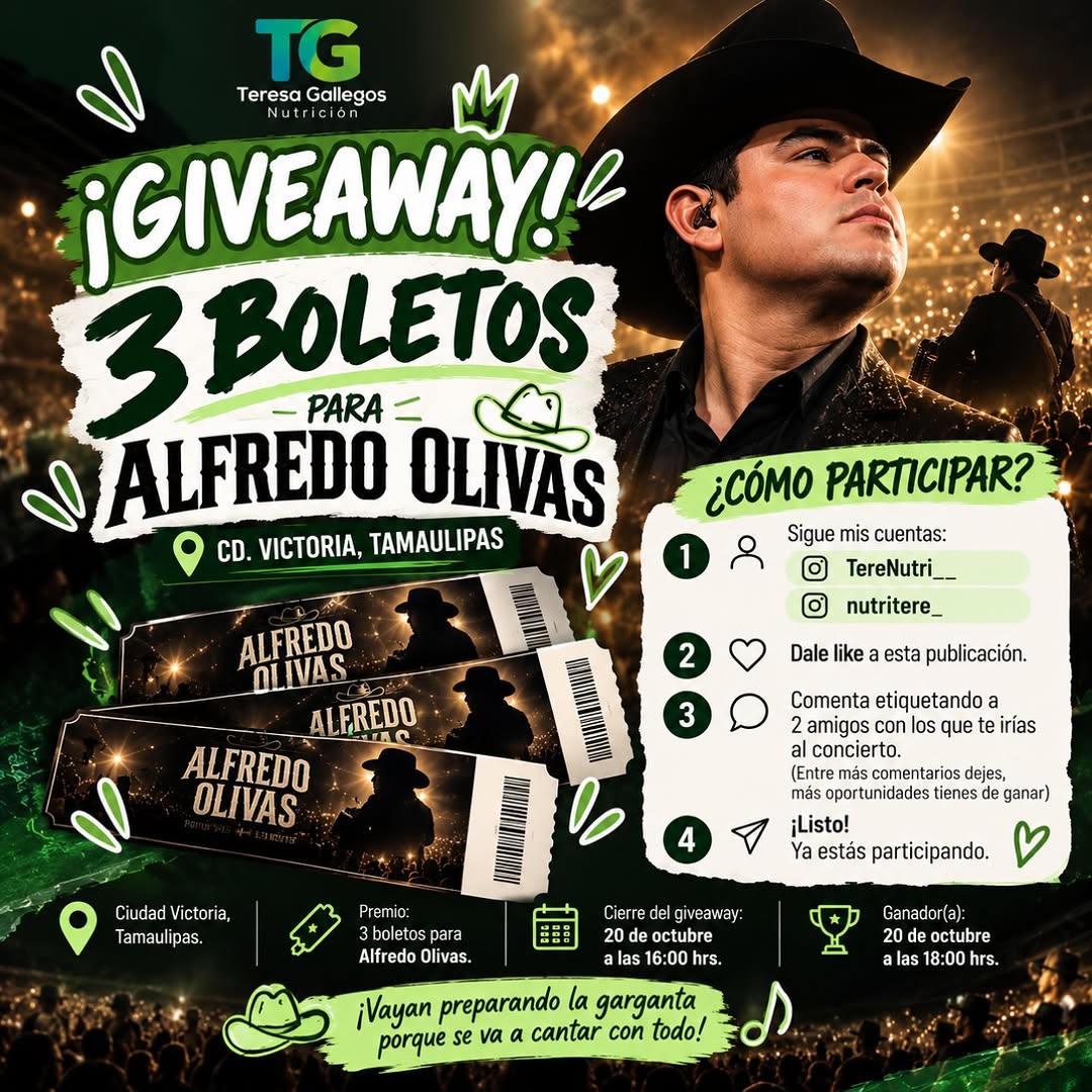 Imagen de 🚨🤠 ¡GIVEAWAY! 3 BOLETOS PARA ALFREDO OLIVAS 🎟️�