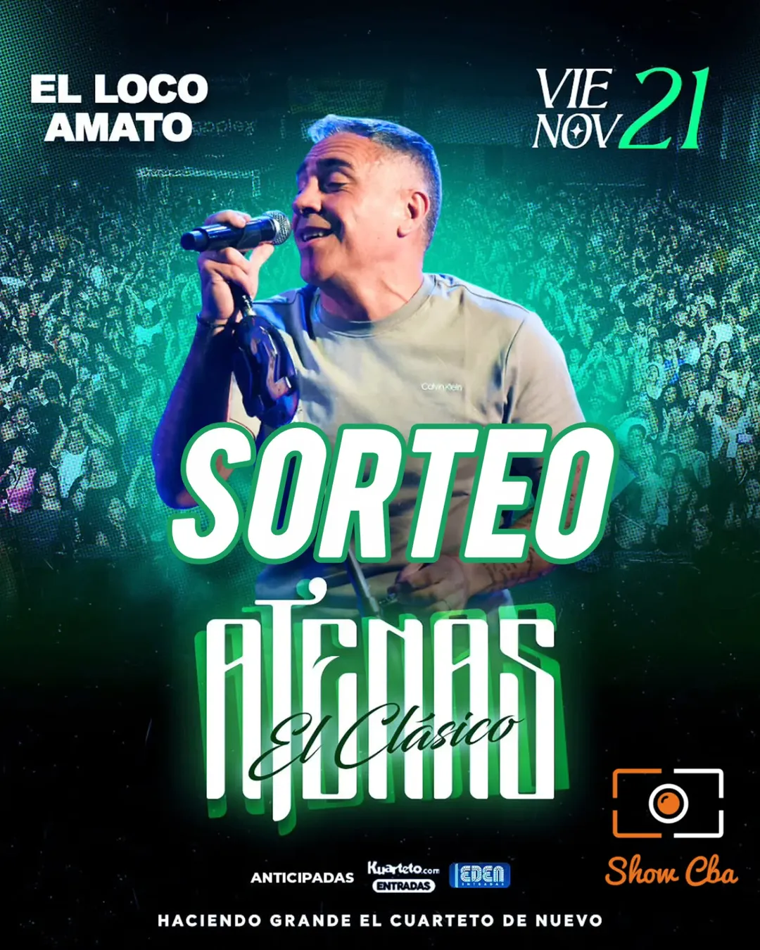 Imagen de 💣 #SORTEO EL LOCO AMATO ❤️⃤
🎟 DOS PASES DOBLES 
