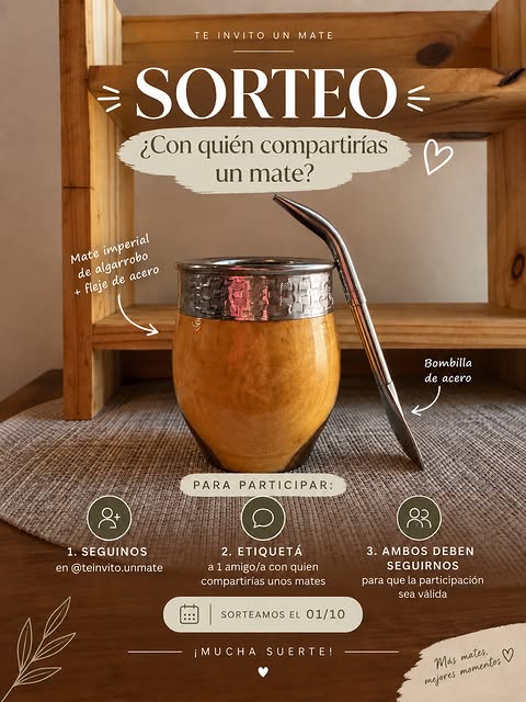 Imagen de 🎁 SORTEO 🧉❤️

Porque un mate siempre se disfruta m