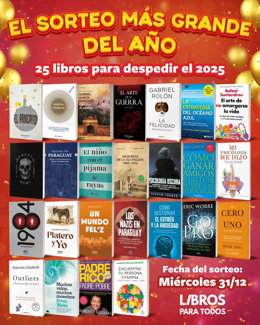 Imagen de 🎉 EL SORTEO MÁS GRANDE DEL AÑO 🎉
📚 25 premios par