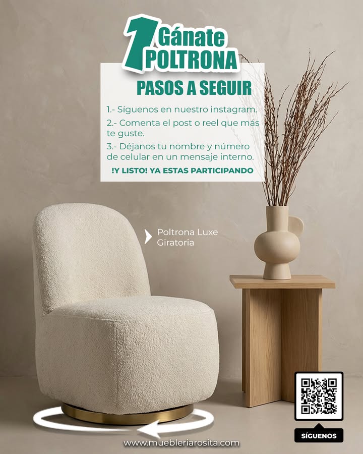 Imagen de ¡SÍ, TE LA PUEDES GANAR! 😱✨

La Poltrona Luxe Girator