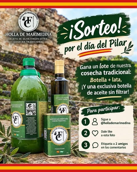 Imagen de 🫒¡Sorteo por el día del Pilar!🇪🇸

Gana un lote de