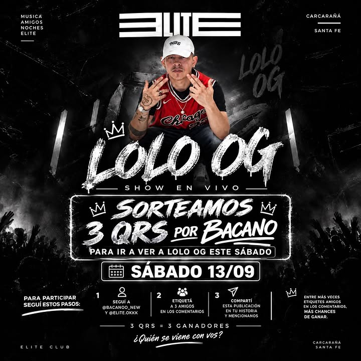 Imagen de 🔥 SORTEO BACANO x ELITE 🔥
¿Querés ver a LOLO OG este