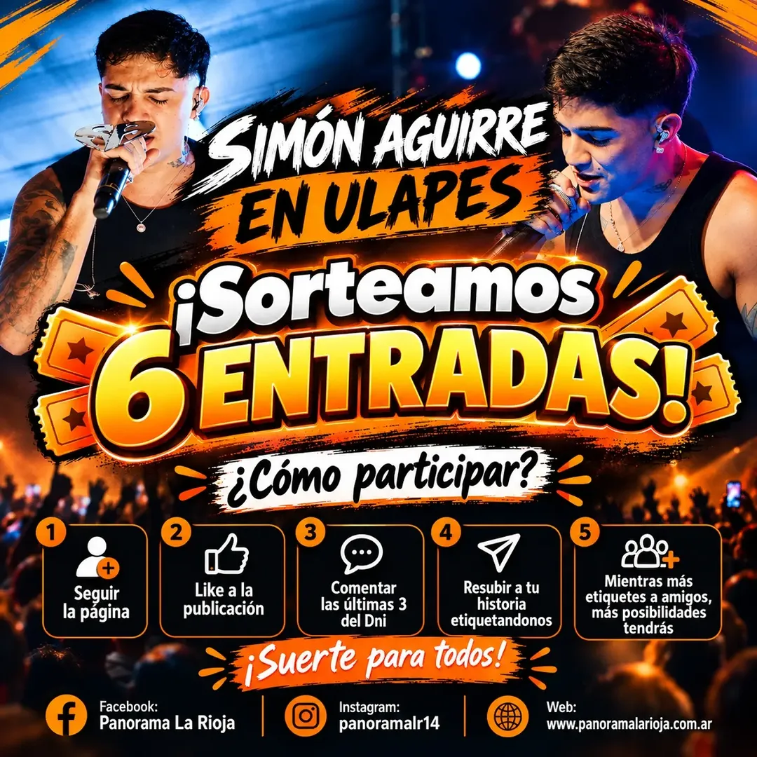 Imagen de 🎉🔥 ¡SORTEAMOS 6 ENTRADAS PARA VER A SIMÓN AGUIRRE EN