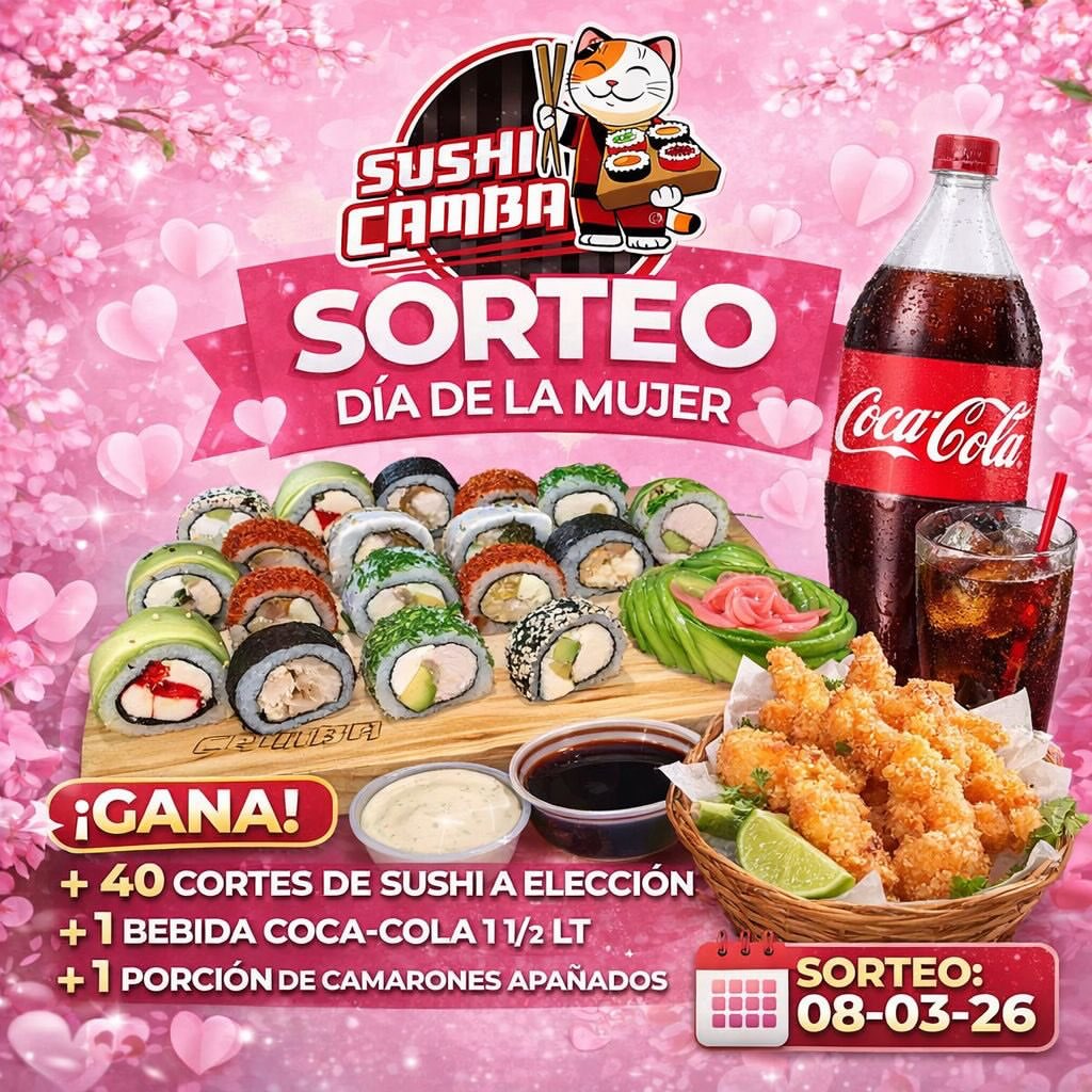Imagen de 🔥🍣 MEGA SORTEO – DÍA DE LA MUJER 🍣🔥 

En Sush