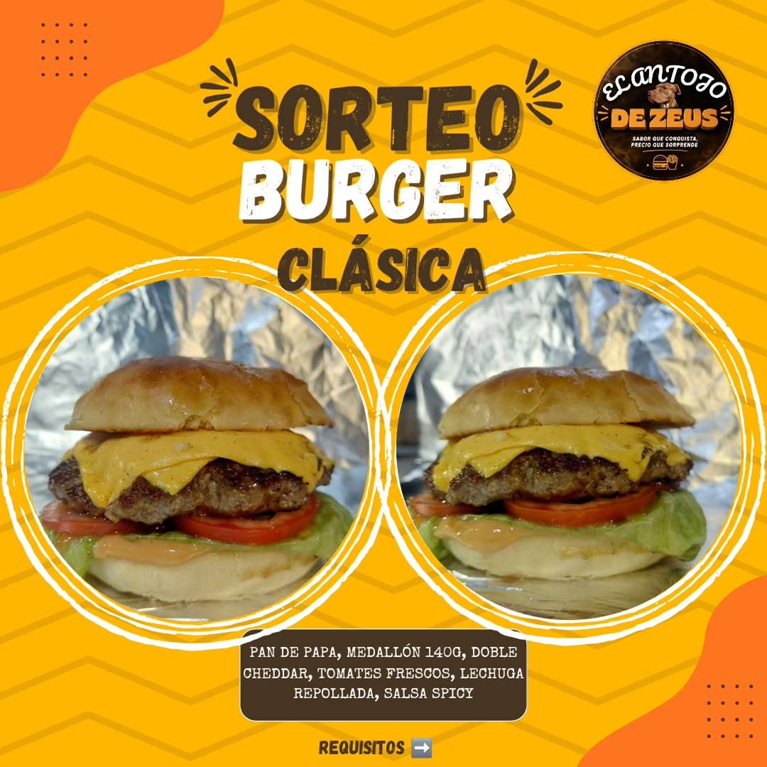 Imagen de 🍔🔥 ¡SORTEAMOS 2 HAMBURGUESAS EN EL ANTOJO DE ZEUS! �