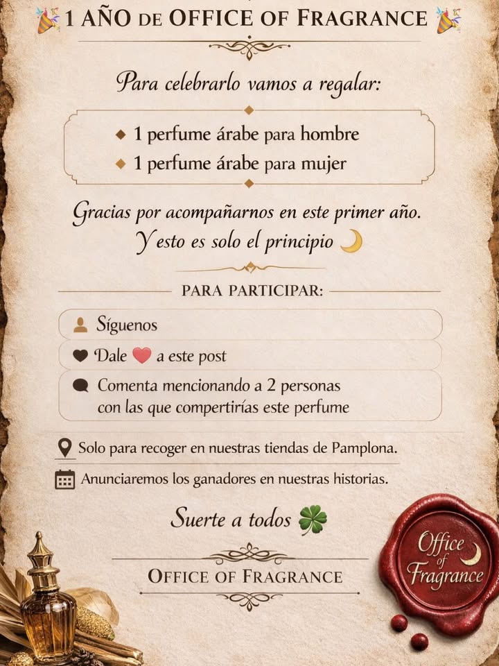 Imagen de ✨ ¡1 AÑO DE OFFICE OF FRAGRANCE! ✨

Celebramos nuestro