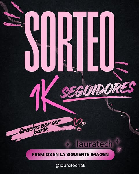 Imagen de 🎀✨ ¡SORTEO 1K DE IAURATECHOK! ✨🎀
¡Llegamos a los