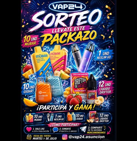 Imagen de 🔥 ¡SORTEO VAP24! 🔥
¡Llévate un packazo increíble c