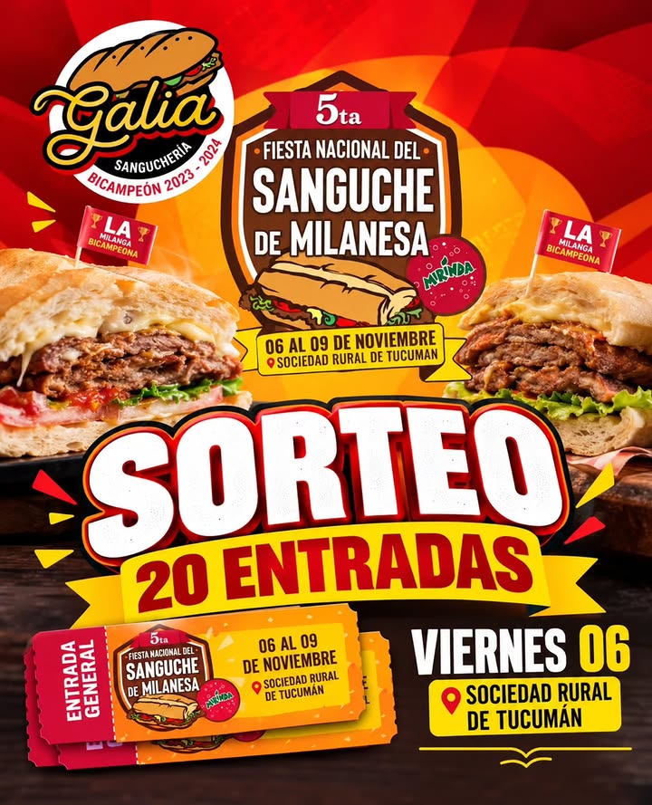 Imagen de 🚨🥪 ¡SORTEAMOS 20 ENTRADAS! 🔥🎟️

¡GALÍA te l