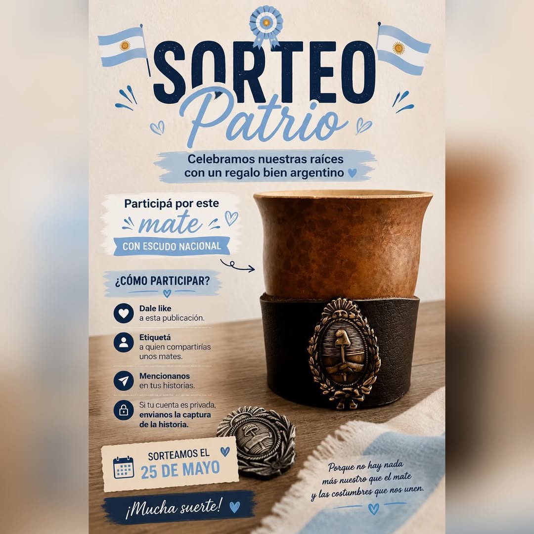 Imagen de 🇦🇷 SORTEO PATRIO 🇦🇷

Celebramos este 25 de Mayo 