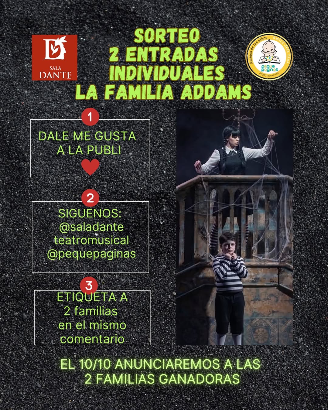 Imagen de 🕷️ ¡SORTEO! La familia Addams os espera en Sala Dante�
