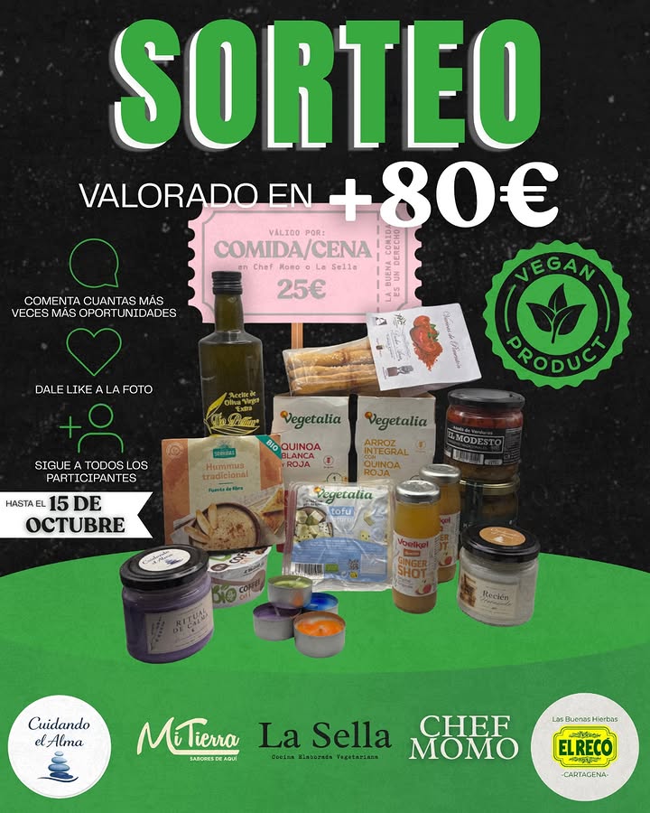 Imagen de 🎁 ¡SORTEO DE +80 € EN PRODUCTOS VEGANOS! 🌱

¿Quier