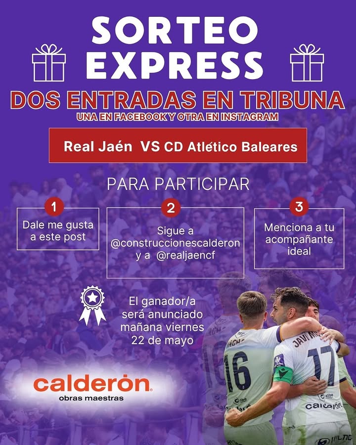 Imagen de ⚽💜 ¡SORTEO EXPRESS! 

¿Quieres vivir en directo el pa