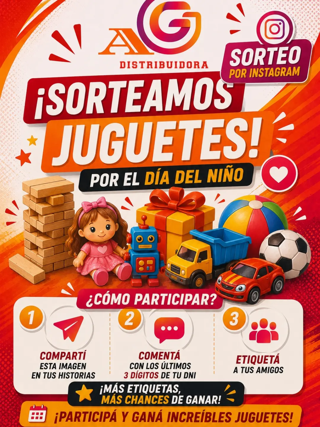 Imagen de 🎉🎁 ¡SORTEO POR EL DÍA DEL NIÑO! 🧸🚗⚽️

¿Q