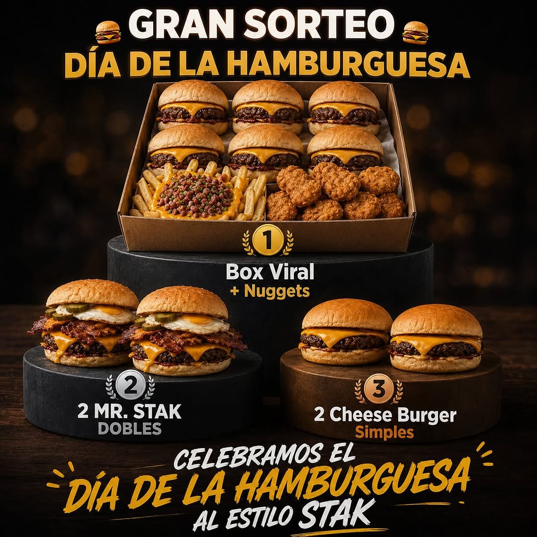 Imagen de 🍔🔥 ¡GRAN SORTEO DEL DÍA DE LA HAMBURGUESA! 🔥🍔
