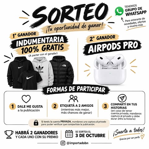 Imagen de 🎉🔥 ¡SORTEO ESPECIAL DE IMPORTADOSBN! 🔥🎉

Querem