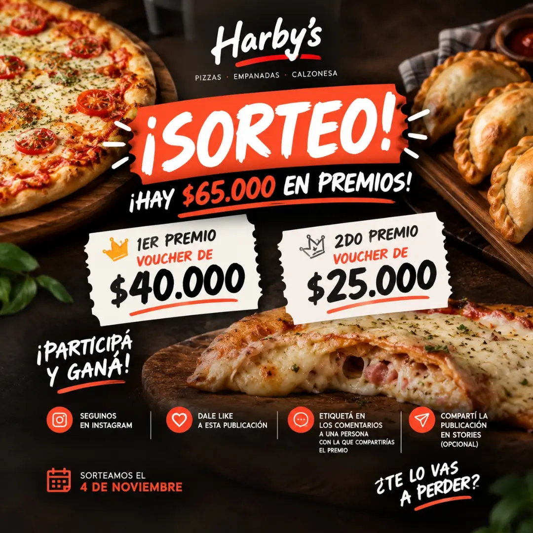 Imagen de 🎉🔥 ¡SORTEO HARBY’S! 🔥🎉

¡Queremos festejar c