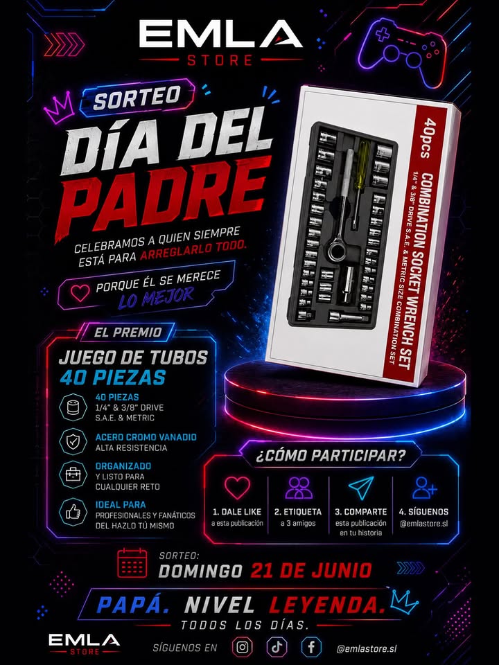 Imagen de 🎉 ¡SORTEO DÍA DEL PADRE EMLA STORE! 🎉
Porque papá s