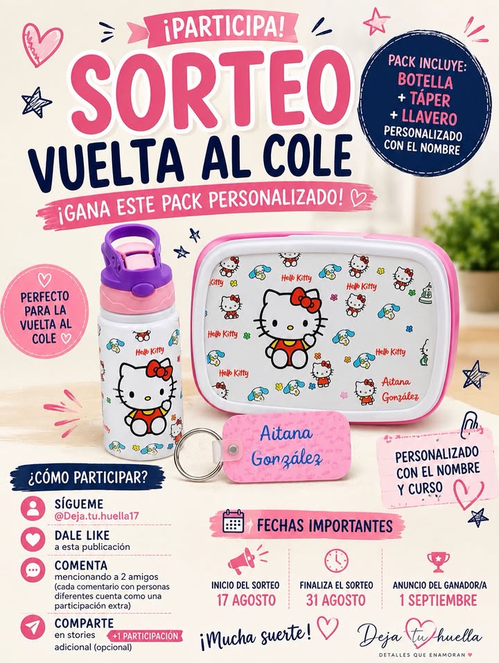 Imagen de 🎉🎒 ¡SORTEO VUELTA AL COLE! 🎒🎉

Queremos hacer l