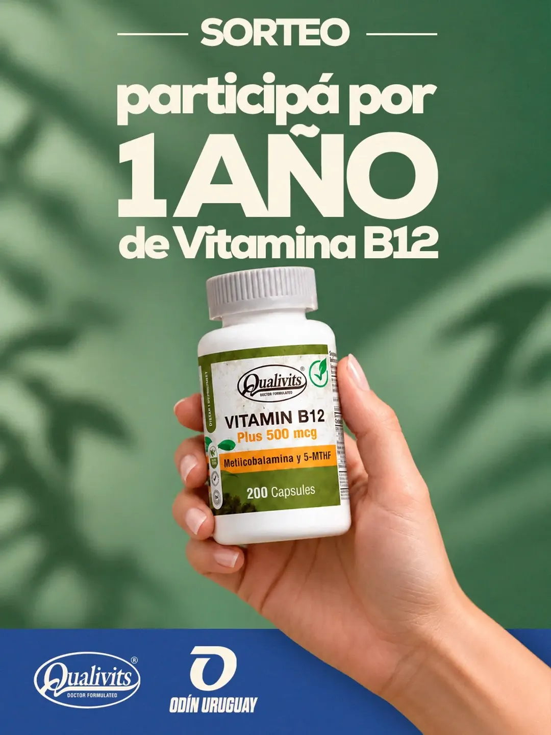 Imagen de Un año de vitamina B12 puede ser tuyo 🌿

En Odín Urugua