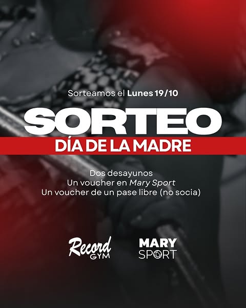 Imagen de ❤️💪 ¡SORTEO DÍA DE LA MADRE! 🌸🎁

Record Gym y