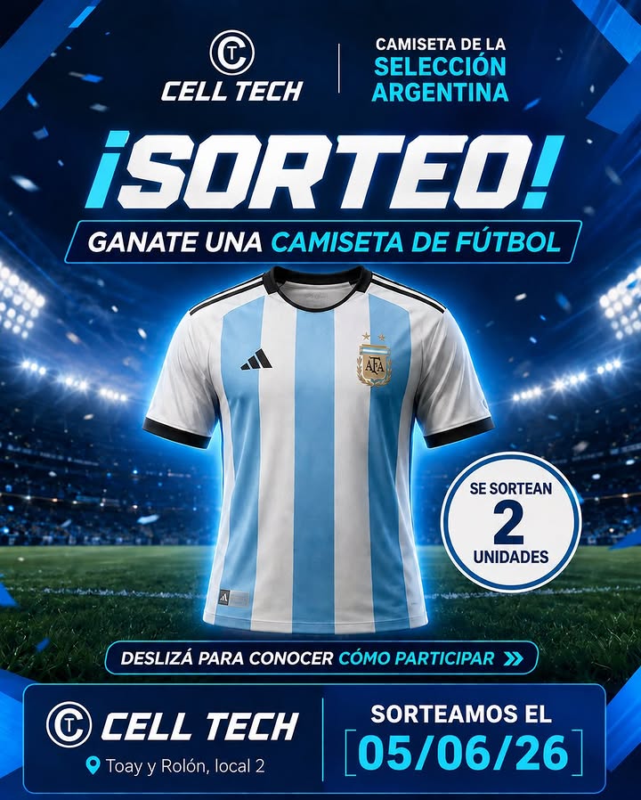 Imagen de 🇦🇷⚽ ¡SORTEO EN CELL TECH! ⚽🇦🇷

Queremos fes