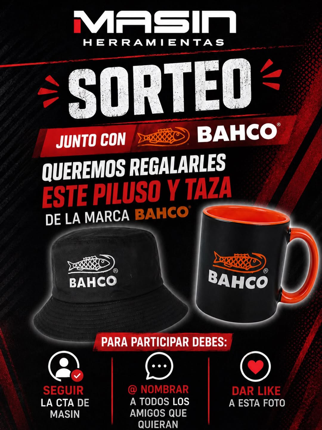 Imagen de 🧡🔧Sorteo BAHCO
Te regalamos una taza y un piluso para 