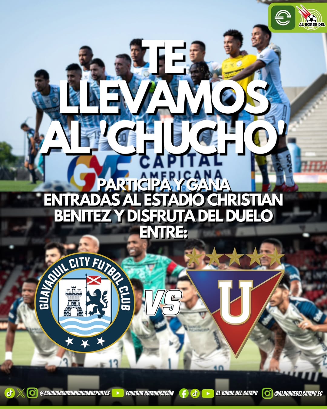 Imagen de ¿QUIERES VIVIR EL DUELO ENTRE GUAYAQUIL CITY Y LDU? 🆚⚽