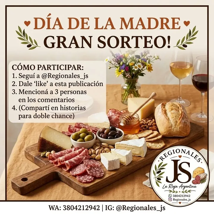 Imagen de ​¡GRAN SORTEO DÍA DE LA MADRE! 🎁🧀🥖
​Queremos 