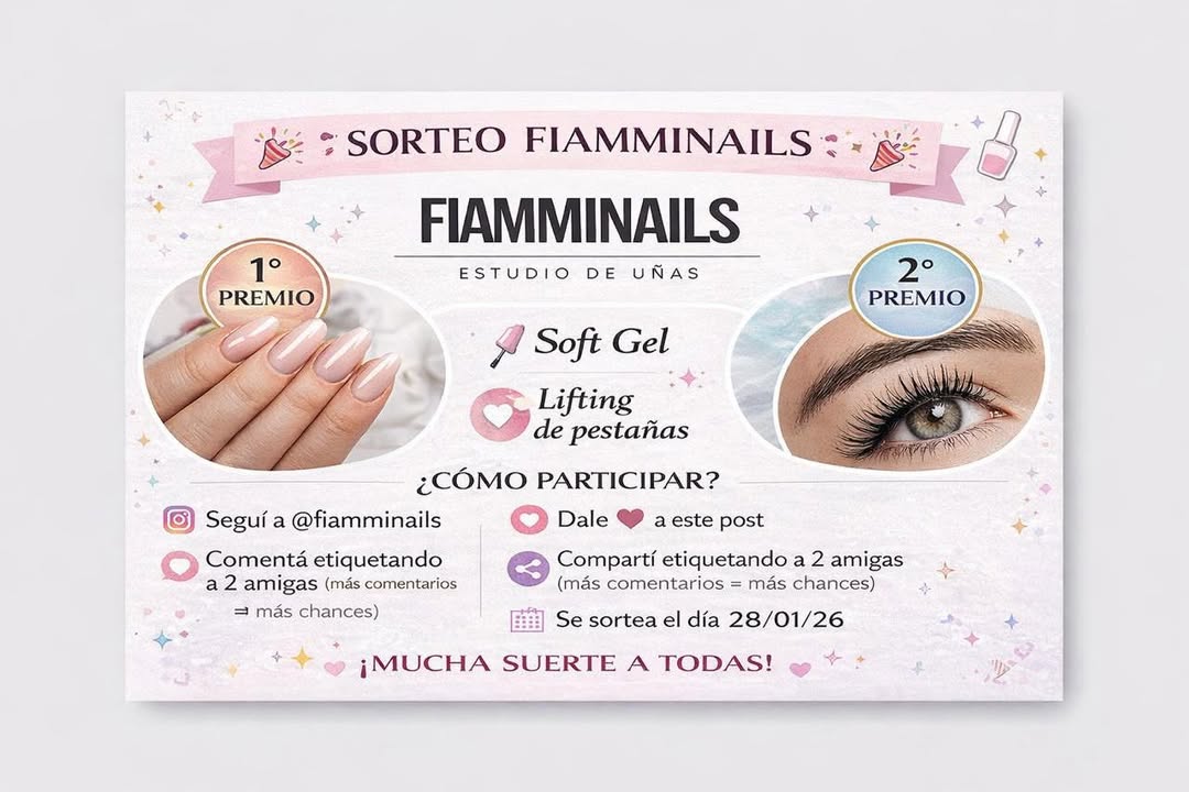 Imagen de 🎉 SORTEO FIAMMINAILS 🎉
Queremos mimarte 💅✨

🥇 