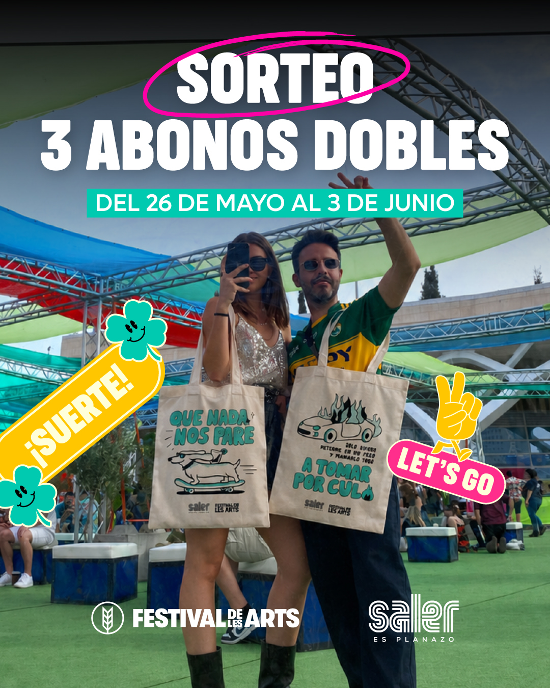 Imagen de SORTEAZO DE UN PLANAZO😏
En Saler sorteamos 3 entradas dob