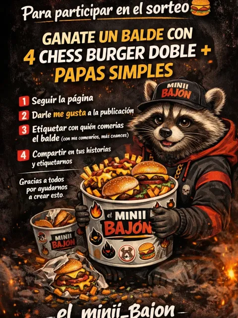 Imagen de 🍔🔥 SORTEO ACTIVO – EL MINIi BAJÓN 🔥🍔

¿Está