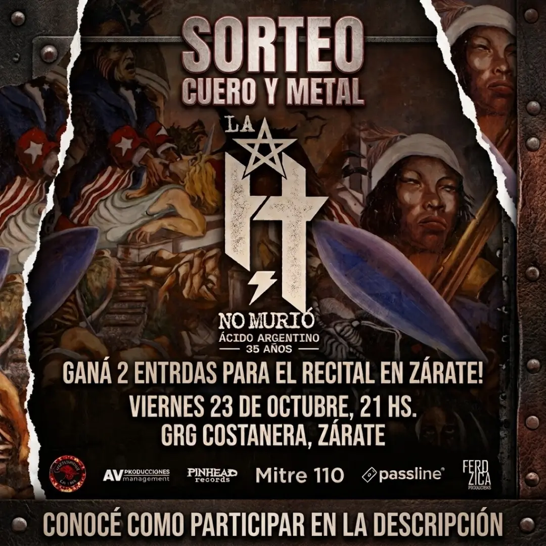 Imagen de SORTEO CUERO Y METAL
Participá por 2 entradas para el recit