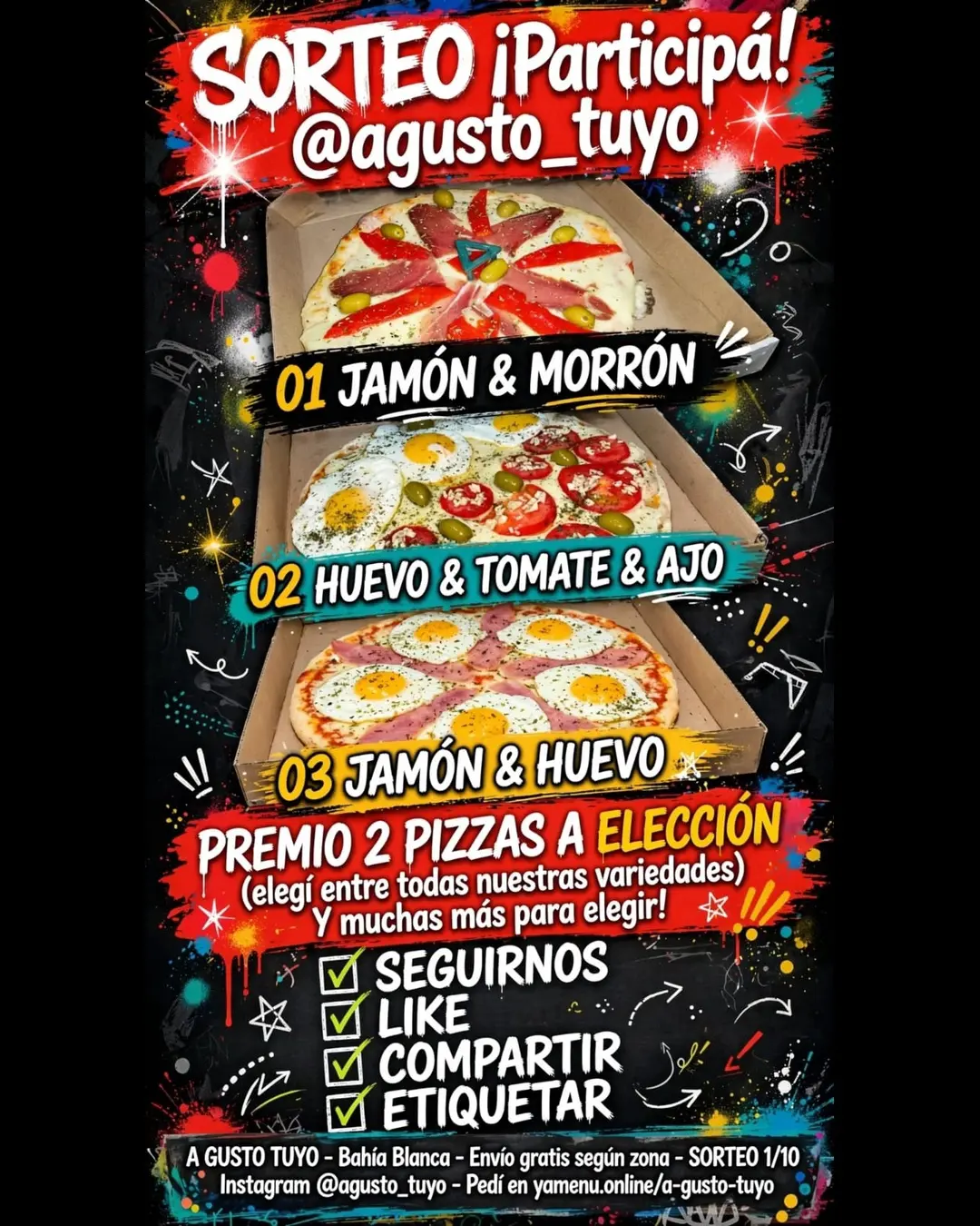 Imagen de > 🍕🎉 *SORTEO A GUSTO TUYO - BAHÍA BLANCA* 🎉🍕
> 