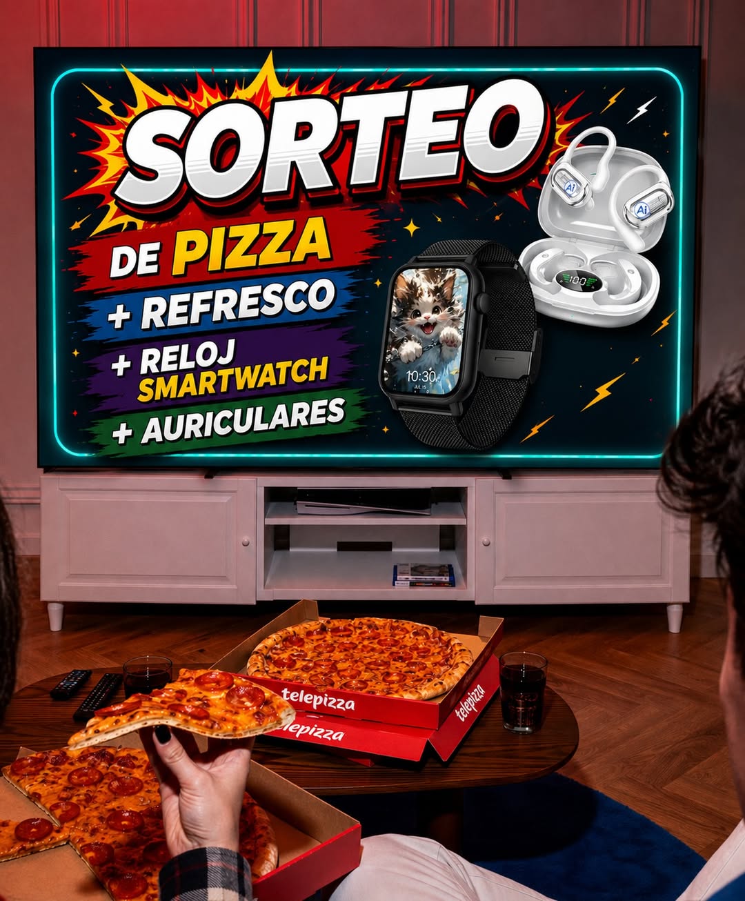 Imagen de 🔥SORTEO TELEPIZZA CIUDAD REAL 🍕🥤⌚️🎧

¡Llév