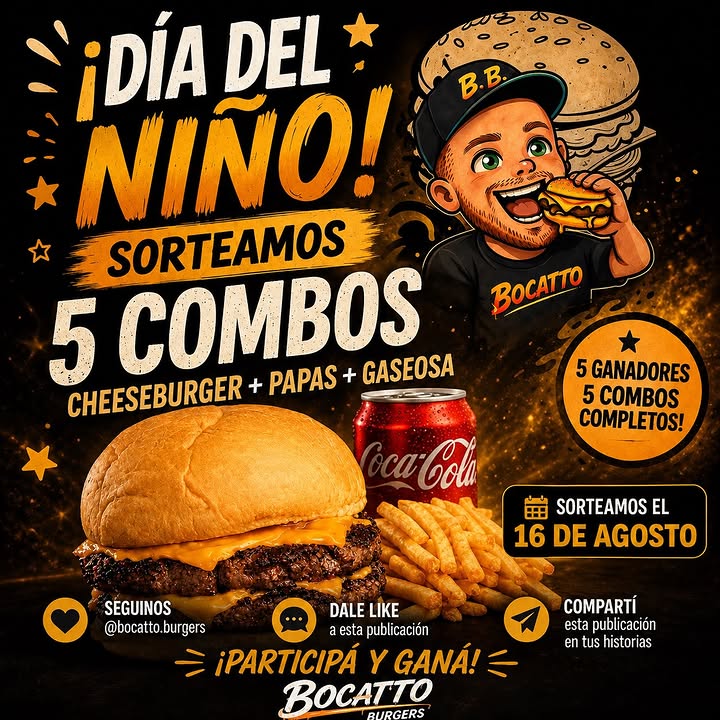 Imagen de 🎉🍔 ¡LLEGÓ EL SORTEO DEL DÍA DEL NIÑO EN BOCATTO BU