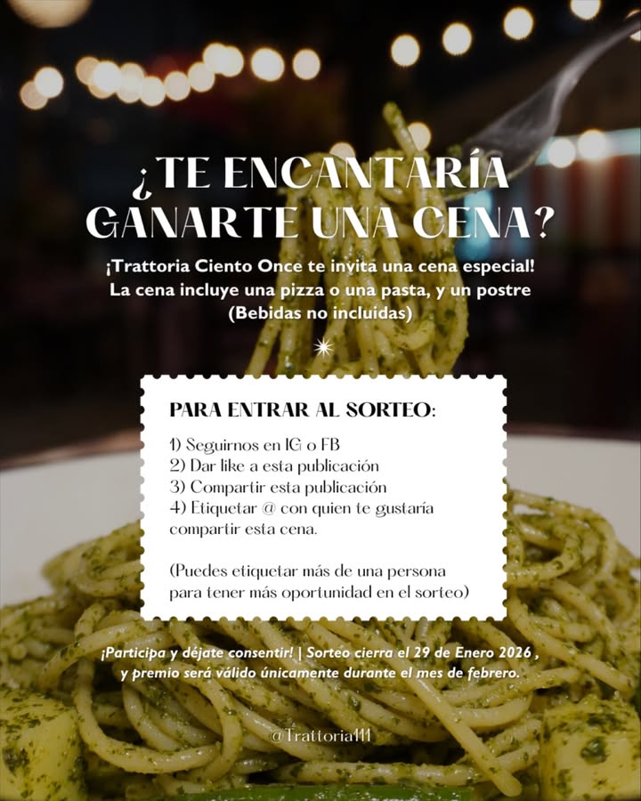 Imagen de ✨🍝 ¡SORTEO! 🍝✨

¿Te gustaría ganarte una cena e