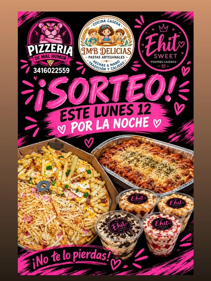 Imagen de 🎉🩷 ¡IMPERDIBLE!🩷🎉

🍕🍝🍰 ¡ Se viene un 