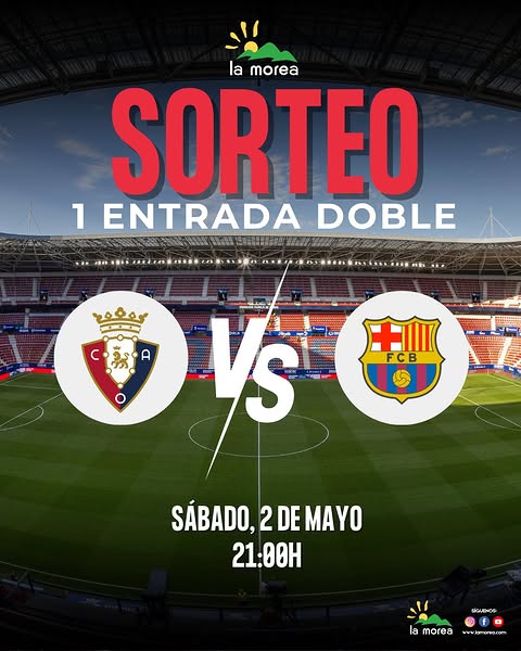 Imagen de SORTEO OSASUNA ⚡️ 1 ENTRADA DOBLE para el partido del Cl