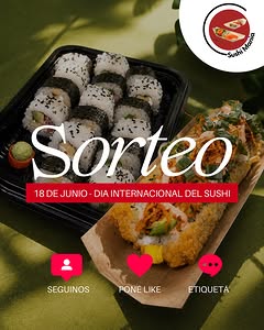 Imagen de 🍣🎉 ¡SORTEO DÍA DEL SUSHI! 🎉🍣

Participá por:
