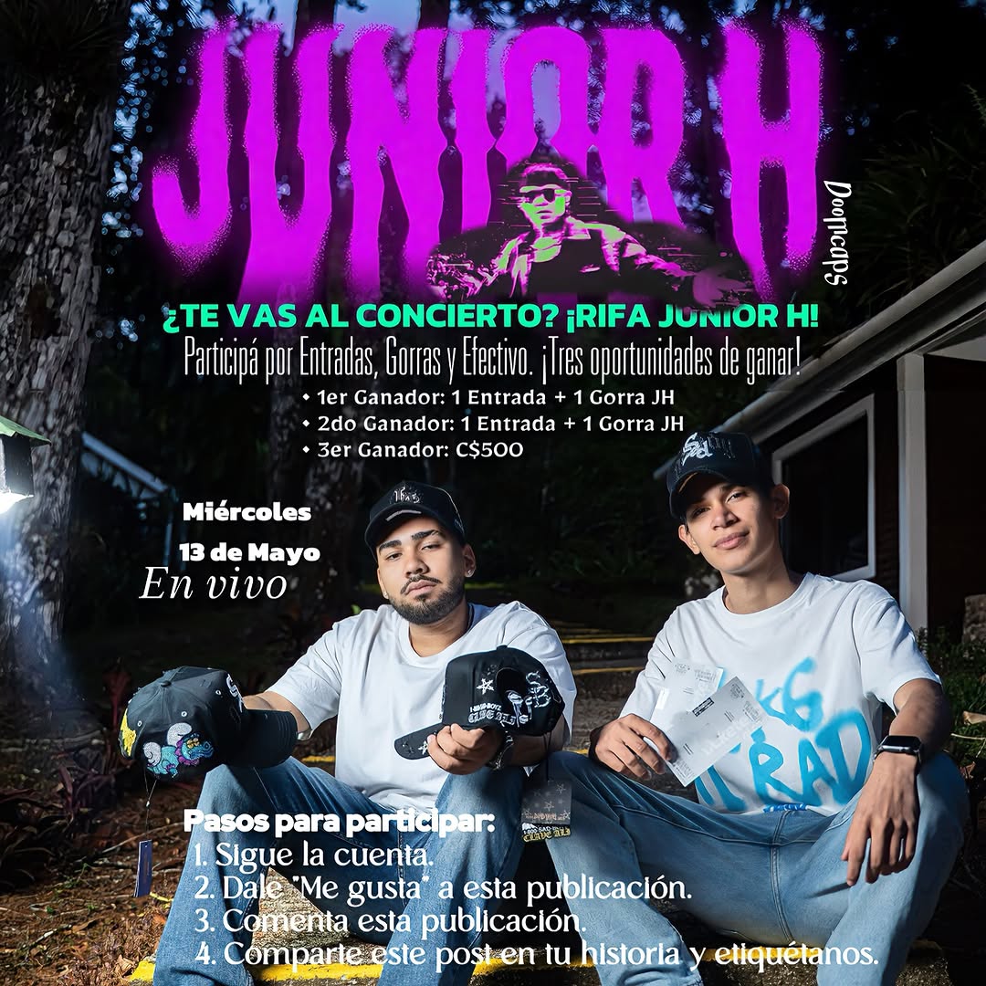 Imagen de ¡TE VAS AL CONCIERTO DE JUNIOR H CON DOOM CAPS! 🌪️🎫