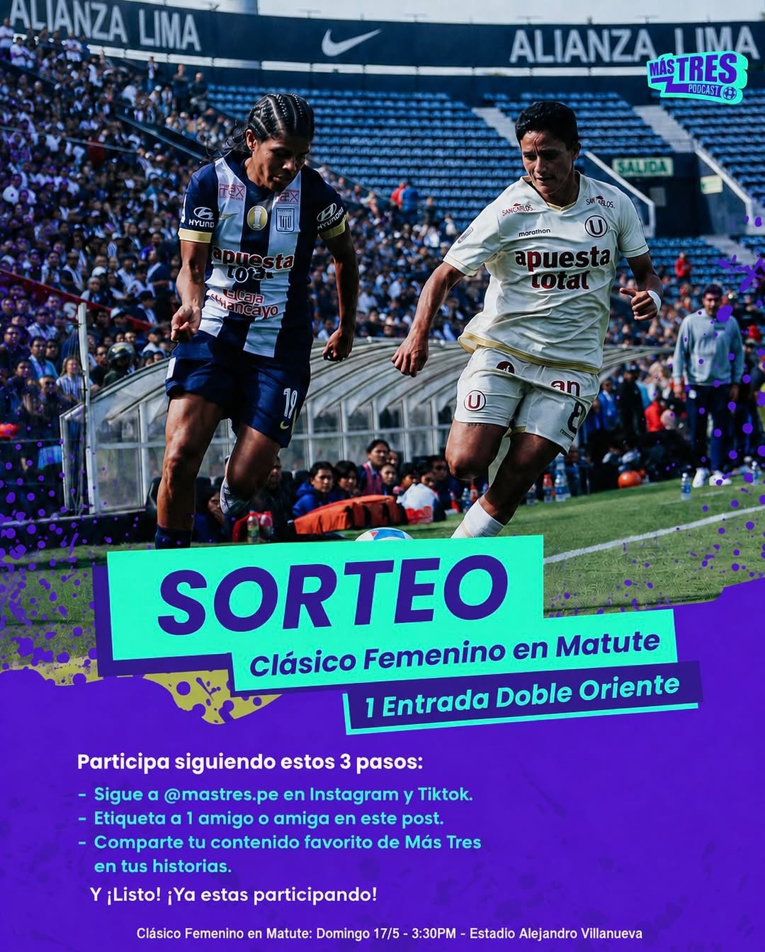 Imagen de 🚨¡SORTEO FLASH!

⚽️Clásico Femenino en Matute

🎫