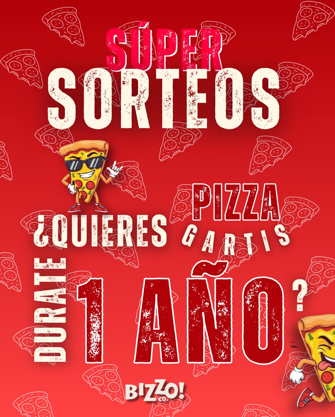Imagen de 🍕🎉 ¡SORTEAZO EN BIZZO! 🎉🍕

Queremos premiar a l