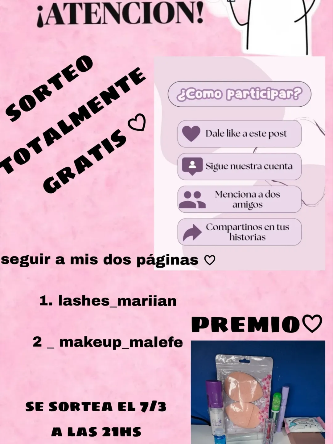Imagen de 💕Sorteo totalmente gratis💕
 
Pasos a seguir 👇🏾

