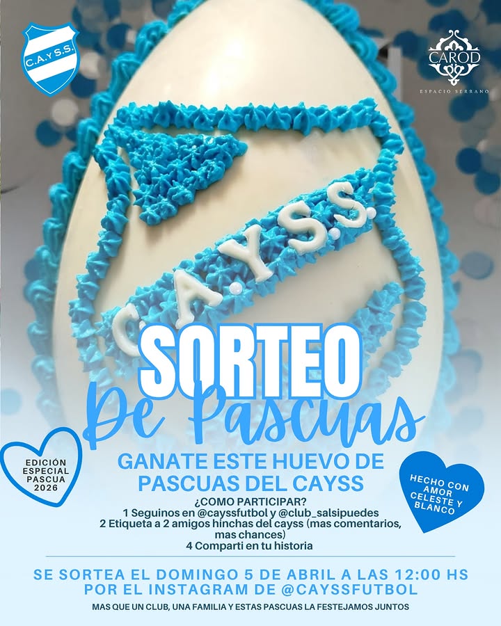 Imagen de 🩵🥚 SORTEO DE PASCUAS CAYSS 🥚🩵

¿Quién se lleva