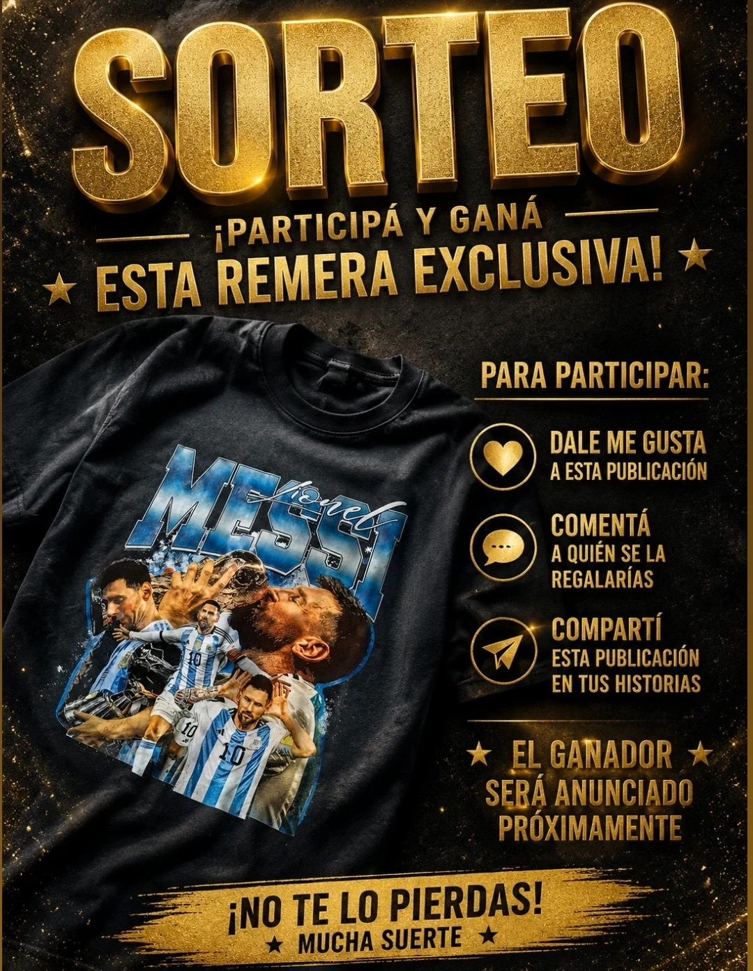 Imagen de ✨ SORTEO ESPECIAL ✨

¿Querés ganarte esta remera exclu